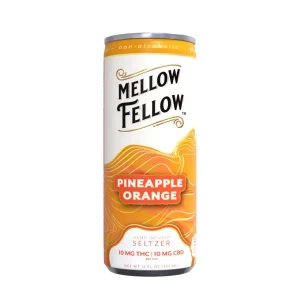 Mellow Fellow Seltzer D9+CBD Beverages 20MG- 12CT Variety Pack - Pineapple Orange