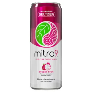 Mitra 9 Kratom Seltzer 12 OZ - Sparkling Dragon Fruit