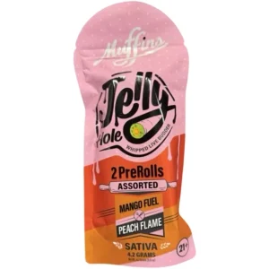 Muffins Jelly Hole Prerolls 2 COUNT - Mango Fuel-Peach Flame/Sativa