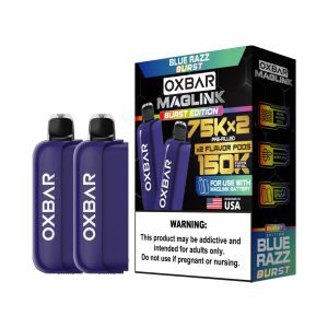 Oxbar Maglink 75K Pre-filled Replacement Pod Cartridge - 2PK - Blue Razz Burst