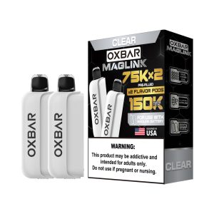 Oxbar Maglink 75K Pre-filled Replacement Pod Cartridge - 2PK - Clear