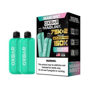 Oxbar Maglink 75K Pre-filled Replacement Pod Cartridge - 2PK - Miami Mint