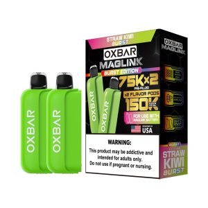 Oxbar Maglink 75K Pre-filled Replacement Pod Cartridge - 2PK - Straw Kiwi Burst