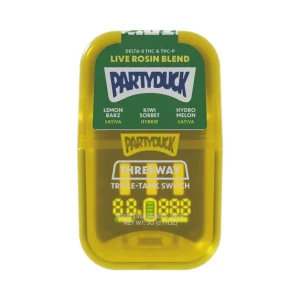 PartyDuck D8/THC-A/THC-P Live Rosin Blend switch Disposable 3G - Lemon Barz/Sativa-Kiwi Sorbet/Hybrid-Hydro Melon/Sativa