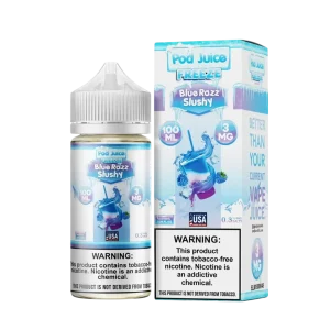 Pod Juice Blue Razz Slushy Freeze Tobacco Free Nicotine E-Juice 100ml
