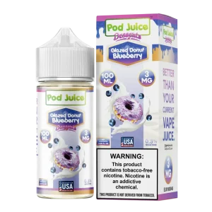 Pod Juice Glazed Donut Blueberry Tobacco Free Nicotine E-Juice 100ml