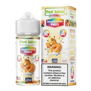 Pod Juice Glazed Donut Peblz Tobacco Free Nicotine E-Juice 100ml
