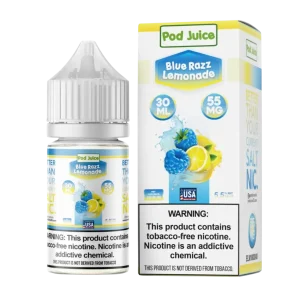 Pod Juice Salt Blue Razz Lemonade Tobacco Free Nicotine E-Juice 30ml