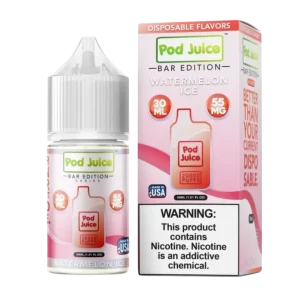 Pod Juice Salt PJ 5000 Series Watermelon Ice Tobacco Free Nicotine E-Juice 30ml