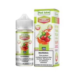Pod Juice Strawberry Apple Watermelon Tobacco Free Nicotine E-Juice 100ml