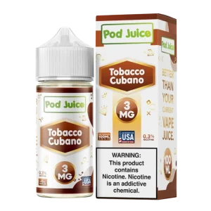 Pod Juice Tobacco Cubano Tobacco Free Nicotine 100ML E-Juice