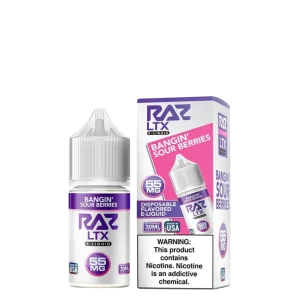 Pod Juice X Raz LTX Bangin' Sour Berries Tobacco Free Nicotine 30ml Salt E-Juice