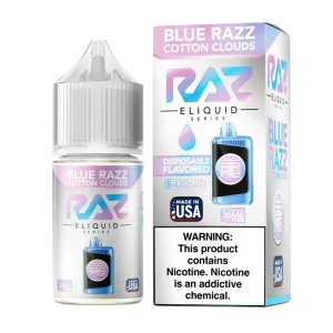 Pod Juice x RAZ Salt Blue Razz Cotton Clouds Tobacco Free Nicotine E-Juice 30ml