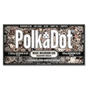 Polk A Dot Mushroom Chocolate Bar - 12000MG - Cookies and Cream Swirl