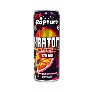 Rapture Kratom Seltzer 12 OZ -175 MIT - Mango Passionfruit