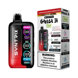 POD JUICE SYNTRIX Ghost It 40K Puff Disposable - American Red Tobacco