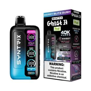 POD JUICE SYNTRIX Ghost It 40K Puff Disposable - Berry Blitz Gush