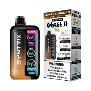 POD JUICE SYNTRIX Ghost It 40K Puff Disposable - Jewel Tobacco