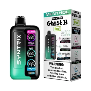 POD JUICE SYNTRIX Ghost It 40K Puff Disposable - Menthol