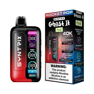 POD JUICE SYNTRIX Ghost It 40K Puff Disposable - Rocket Pop
