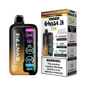 POD JUICE SYNTRIX Ghost It 40K Puff Disposable - Tobacco Cubano