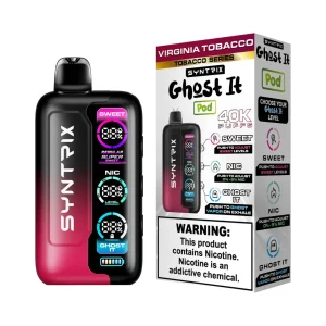 POD JUICE SYNTRIX Ghost It 40K Puff Disposable - Virginia Tobacco