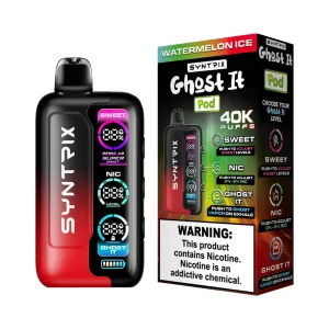 POD JUICE SYNTRIX Ghost It 40K Puff Disposable - Watermelon Ice