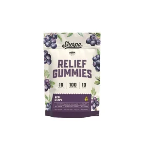 Sherpa THC Gummies 10 MG - Relief Blend - Acai Grape