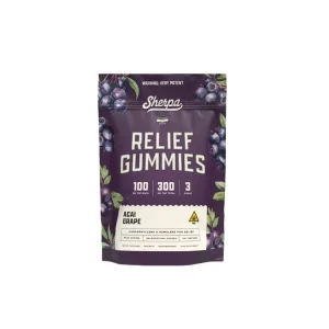 Sherpa THC Gummies 100 MG - Relief Blend - Acai Grape