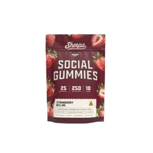 Sherpa THC Gummies 25 MG - Social Blend - Strawberry Belini