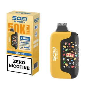 Sofi Surge Zero Nicotine 50,000 Puff Disposable - Tobacco