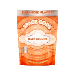 Space Gods Delta-9 THC CBD Space Gummies - 900MG -15 Count - Peach Passionfruit