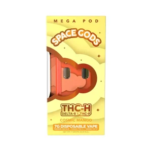 Space Gods Mega Pod THC-H/D8-THC-P Disposable - 7G - Cosmic Mango- Hybrid