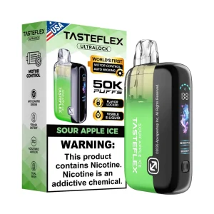 TasteFlex UltraLock 50K Puff Disposable - Sour Apple Ice