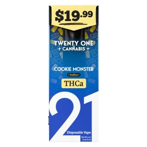 Twenty One THCA Pre Priced Disposables 2G - Cookie Monster/Indica