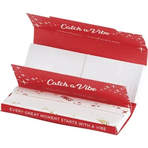 VIBES PAPERS 1-1/4 TIPS 1PK-50CT - HEMP RED
