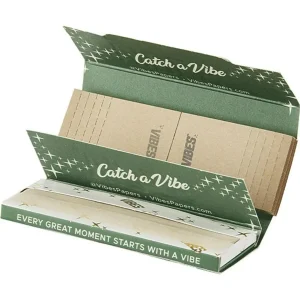VIBES PAPERS 1-1/4 TIPS 1PK-50CT - ORGANIC HEMP GREEN