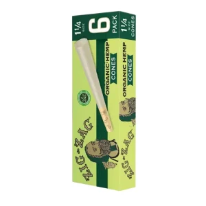 Zig Zag 1-1/4 Cones 1PK-6CT - Organic Hemp