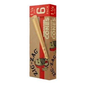 Zig Zag 1-1/4 Cones 1PK-6CT - Unbleached