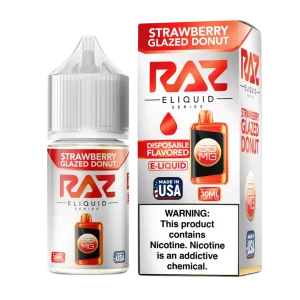 Pod Juice x RAZ Salt Strawberry Glazed Donut Tobacco Free Nicotine E-Juice 30ml